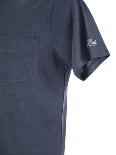 Shop Mc2 Saint Barth Ecstasea Linen T Shirt With Pocket