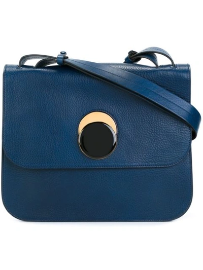 Marni Pois Leather Shoulder Bag In Iolite