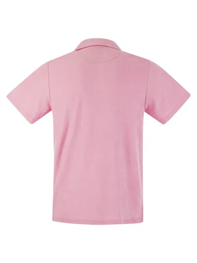 Mc2 Saint Barth Man Pink Terry Polo Shirt Jeremy
