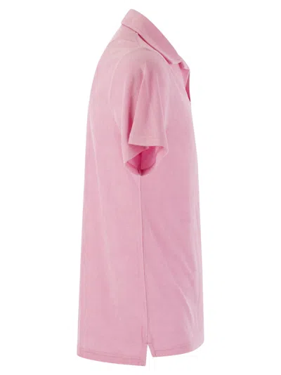 Mc2 Saint Barth Man Pink Terry Polo Shirt Jeremy