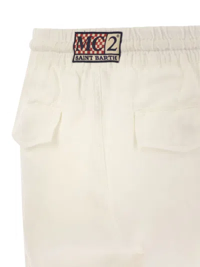 Shop Mc2 Saint Barth Marseille Linen Bermuda Shorts