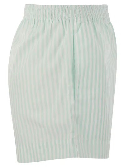 Shop Mc2 Saint Barth Meave Striped Cotton Shorts