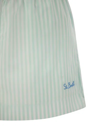 Shop Mc2 Saint Barth Meave Striped Cotton Shorts