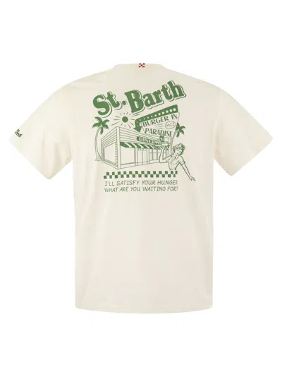 Shop Mc2 Saint Barth T Shirt With Print On Chest And Back