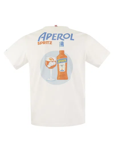 Shop Mc2 Saint Barth T Shirt With Print On Chest And Back Aperol Special Edition