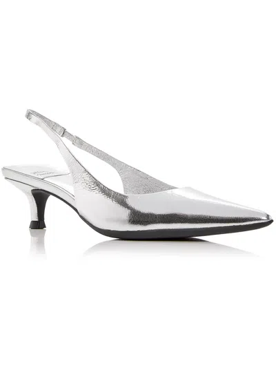 Shop Jeffrey Campbell Persona Womens Metallic Leather Pumps In Silver