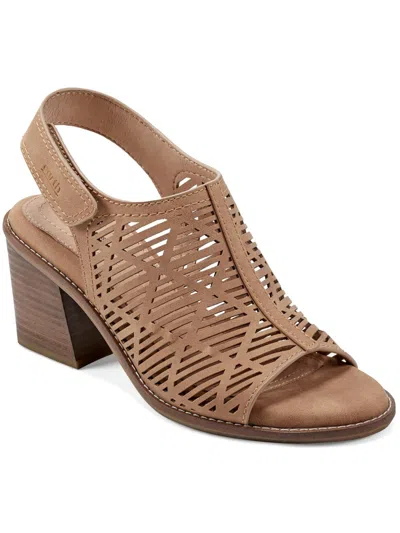 Shop Earth Aurara 3 Womens Faux Leather Slingback Sandals In Brown