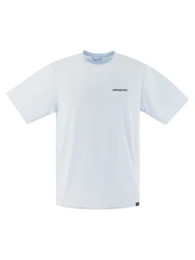 Shop Patagonia T Shirt In Technical Fabric With Print On The Back