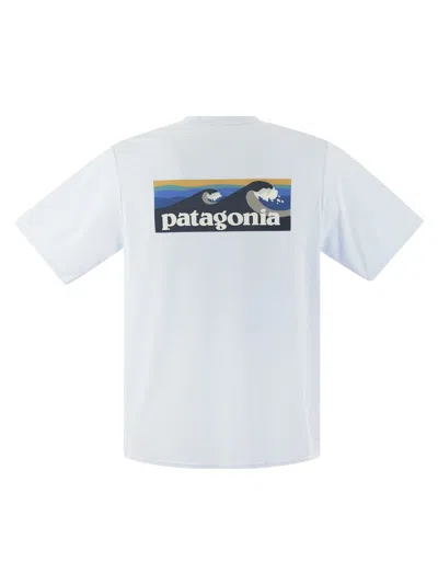 Shop Patagonia T Shirt In Technical Fabric With Print On The Back