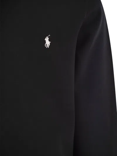 Polo Ralph Lauren Black Cotton Sweatshirt With Iconic Pony Logo