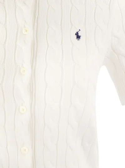 Shop Polo Ralph Lauren Plaited Cardigan With Short Sleeves