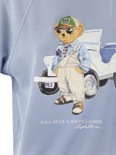 Shop Polo Ralph Lauren Short Sleeved Cotton Sweatshirt With Bear