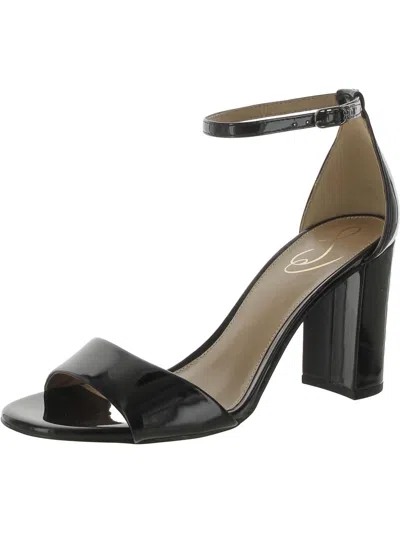 Shop Sam Edelman Womens Solid Patent Block Heel In Black