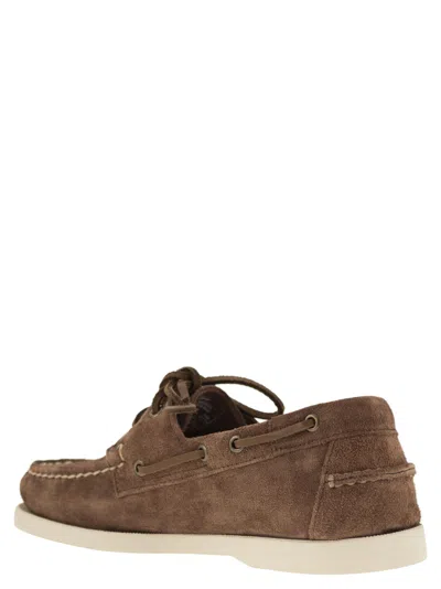 Shop Sebago Portland Flesh Suede Moccasin