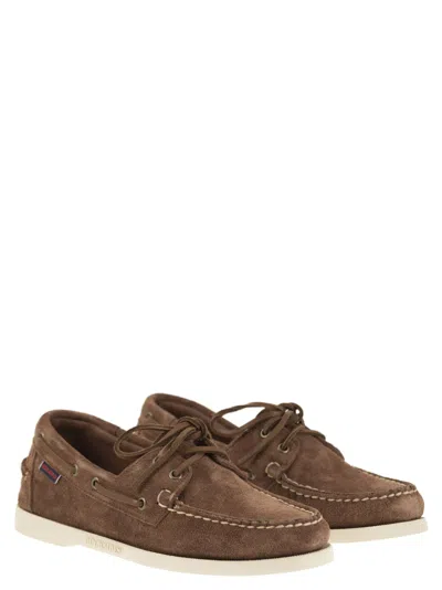 Shop Sebago Portland Flesh Suede Moccasin