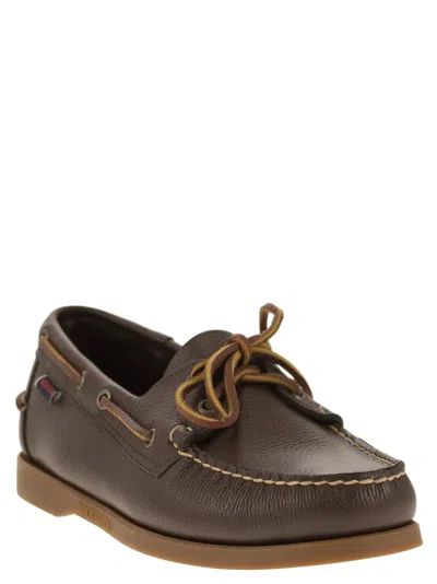 Shop Sebago Portland Moccasin With Grained Leather