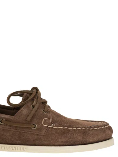 Shop Sebago Portland Flesh Suede Moccasin