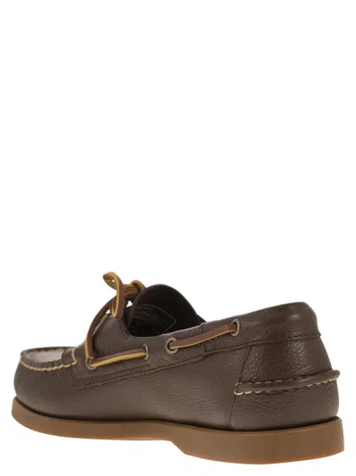 Shop Sebago Portland Moccasin With Grained Leather