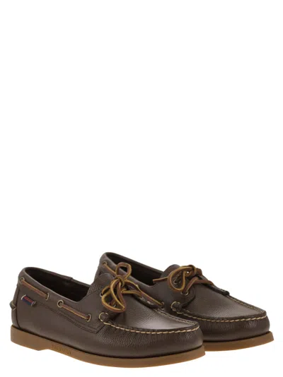 Shop Sebago Portland Moccasin With Grained Leather