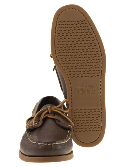 Shop Sebago Portland Moccasin With Grained Leather