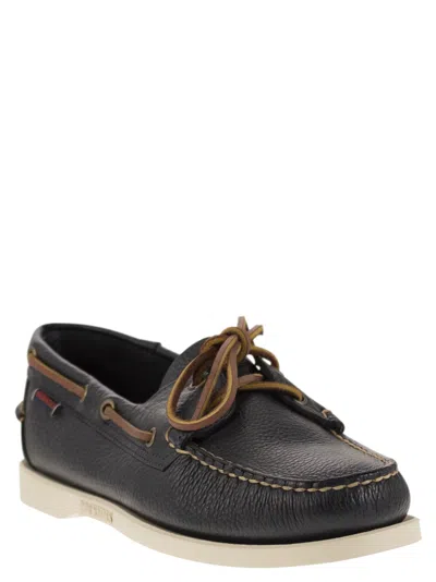 Shop Sebago Portland Moccasin With Grained Leather