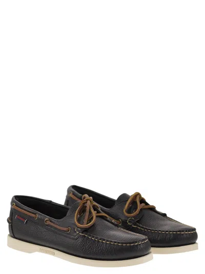 Shop Sebago Portland Moccasin With Grained Leather