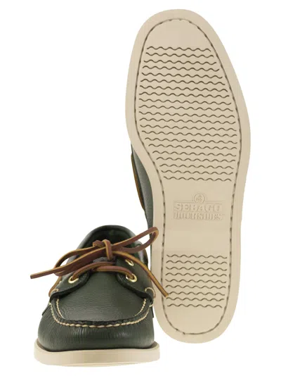 Shop Sebago Portland Moccasin With Grained Leather