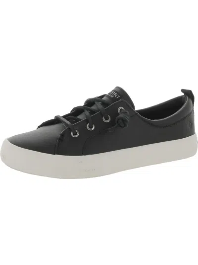 Shop Sperry Womens Leather Casual And Fashion Sneakers In Black
