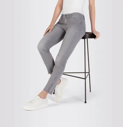 Shop Mac Dream Chic Zip Ankle Jean In Silver Grey
