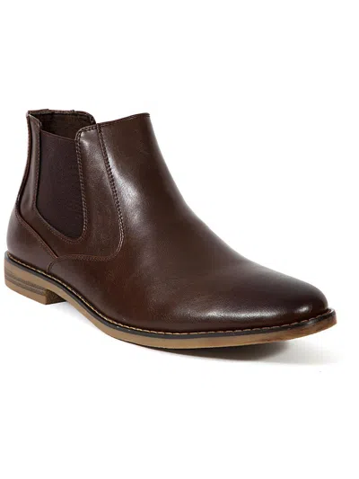 Shop Deer Stags Hal Mens Faux Leather Chelsea Boots In Brown