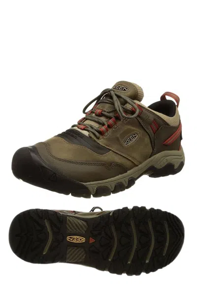 Shop Keen Men's Ridge Flex Waterproof Hiking Shoes In Timberwolf/ketchup In Multi