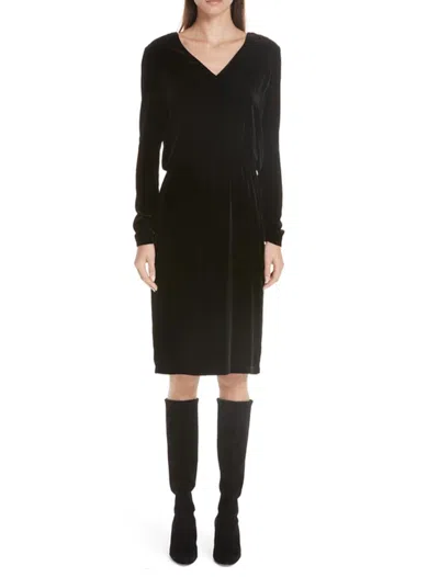 Shop Lafayette 148 Josephina Velvet Dress In Black