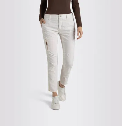 Shop Mac Rich Cargo Velvet Pants In Winter White