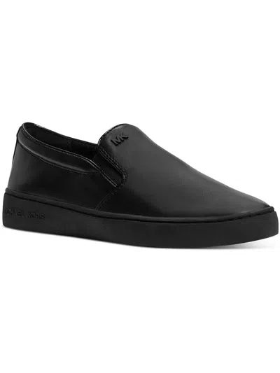Shop Michael Michael Kors Keaton Womens Leather Lifetyle Slip-on Sneakers In Black