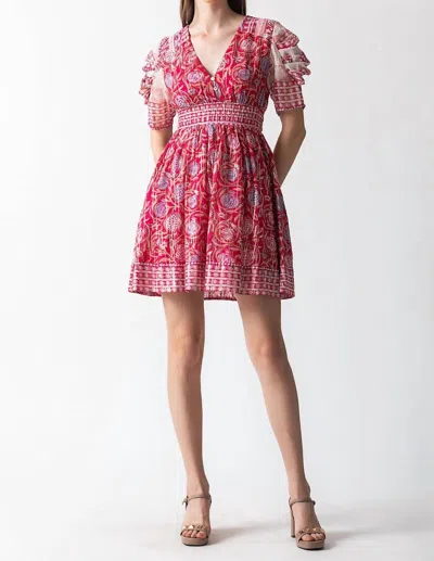 Shop Ash & Eden Inaya Mini Dress In Hot Pink