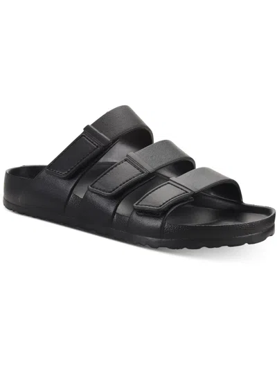 Shop Sun + Stone Bowie Mens Adjustable Manmade Slide Sandals In Black