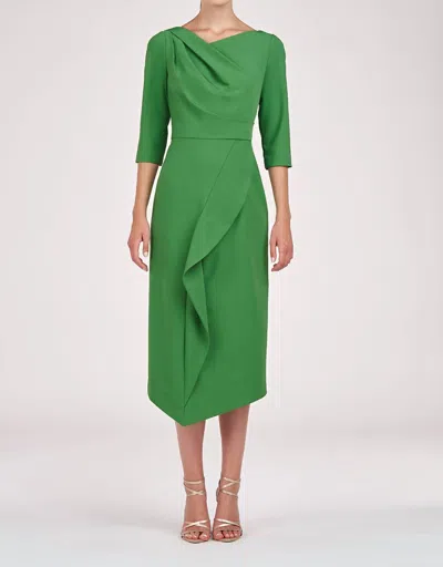Shop Kay Unger Joelle Midi Dress In Lush Green In Multi