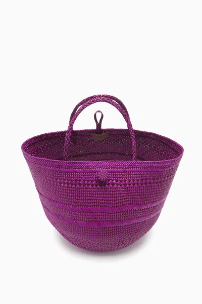 Shop Ulla Johnson Marta Large Basket Tote In Orchid Stripe