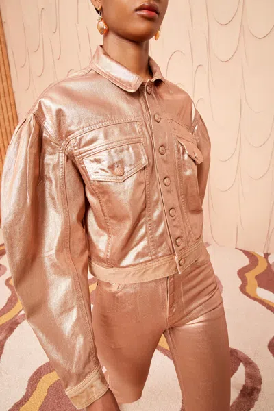 Shop Ulla Johnson The Cosette Jacket In Copper Foiled Wash