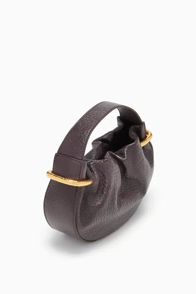 Shop Ulla Johnson Tilda Ruched Mini Bag In Chocolate