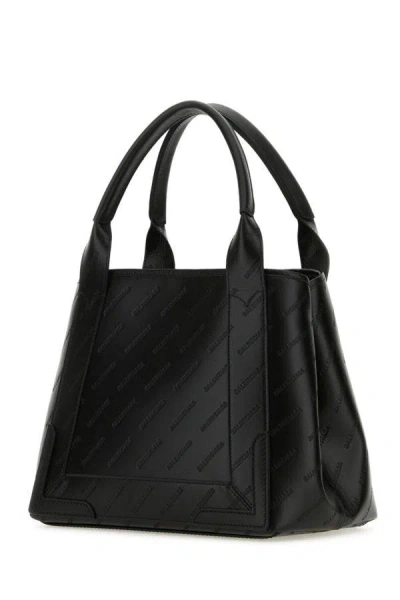 Balenciaga Structured Xs Handbag In Navy In Black