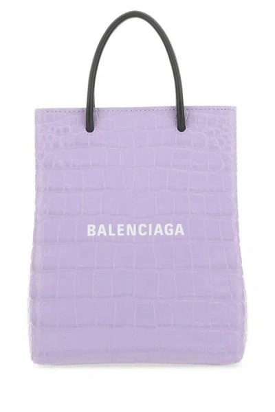 Shop Balenciaga Woman Lilac Leather Handbag In Purple
