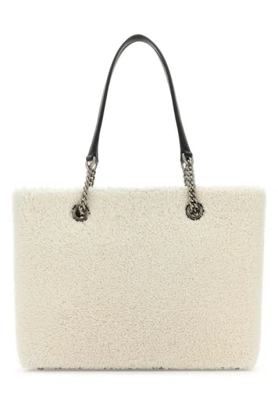 Balenciaga Women's Shearling Duty Free M Handbag In White