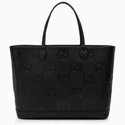 Shop Gucci Large Black Leather Jumbo Gg Bag Men