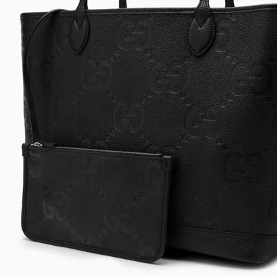 Shop Gucci Large Black Leather Jumbo Gg Bag Men