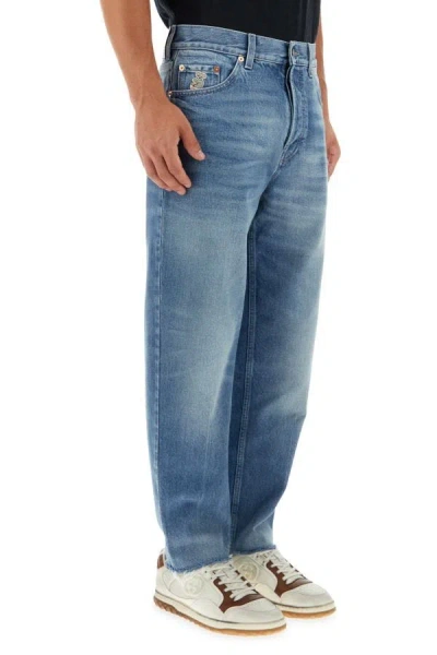 Shop Gucci Man Denim Jeans In Blue