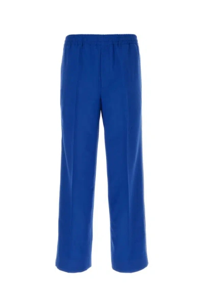 Shop Gucci Man Electric Blue Wool Blend Pants