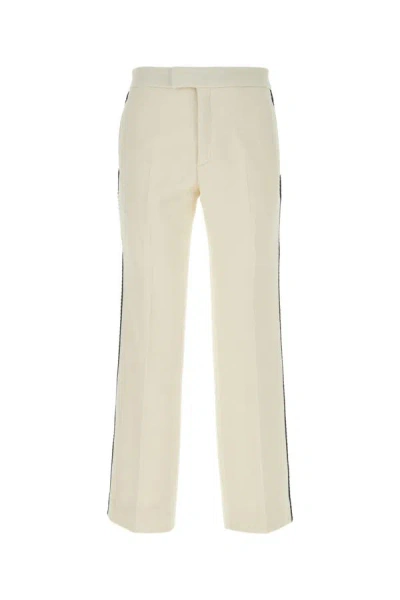 Shop Gucci Man Ivory Tweed Pant In White
