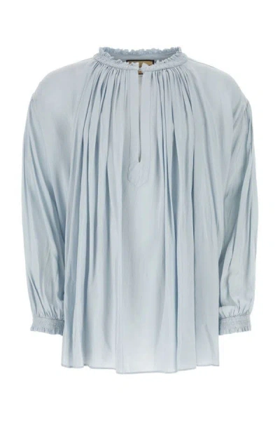 Shop Gucci Man Pastel Light-blue Silk Shirt