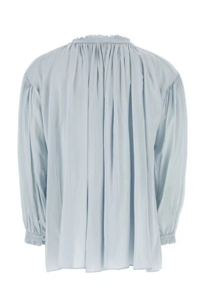 Shop Gucci Man Pastel Light-blue Silk Shirt